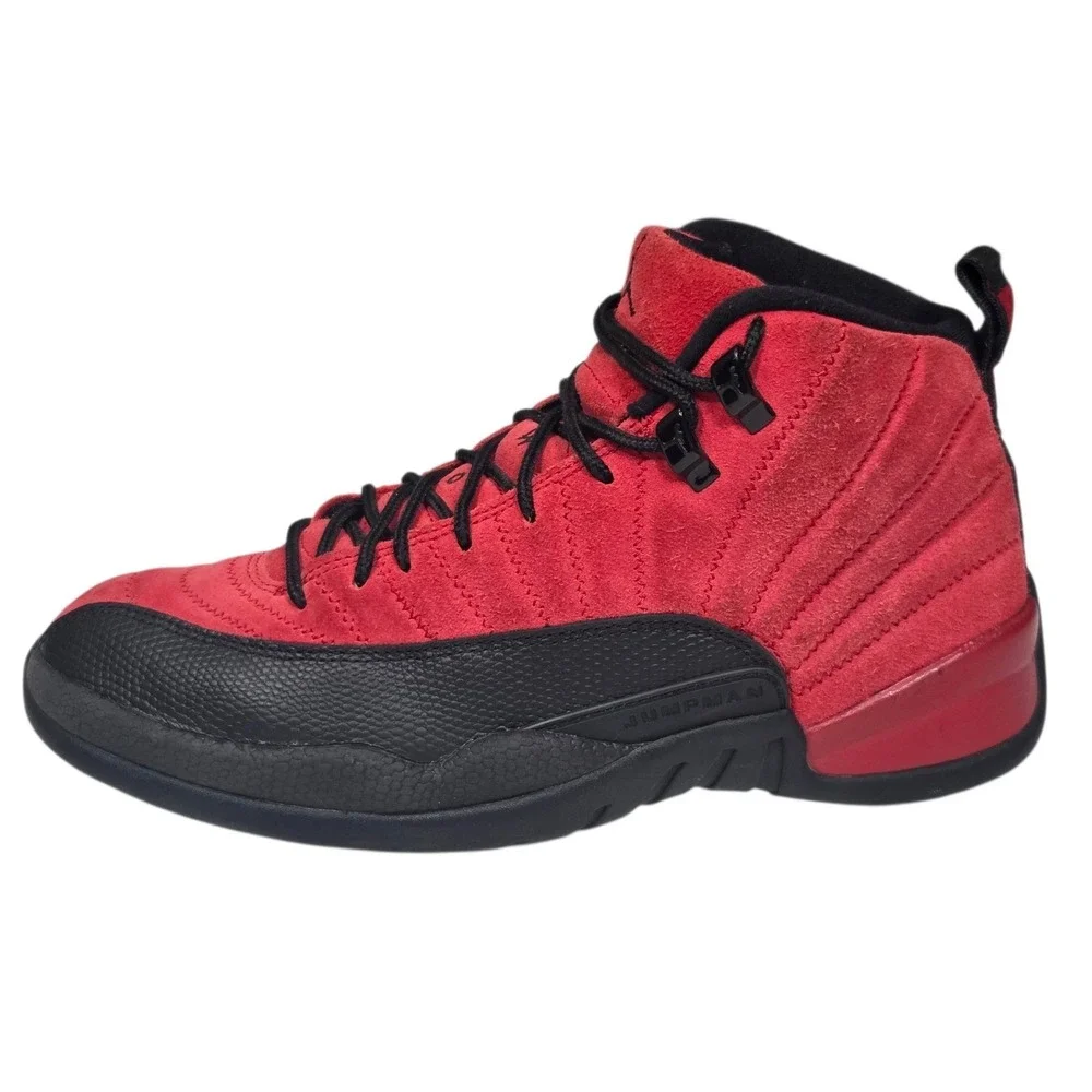 Jordan 12 Retro 2020 Mens 7.5 Red Black‎ Excellent Reverse Flu Game CT8013-602
